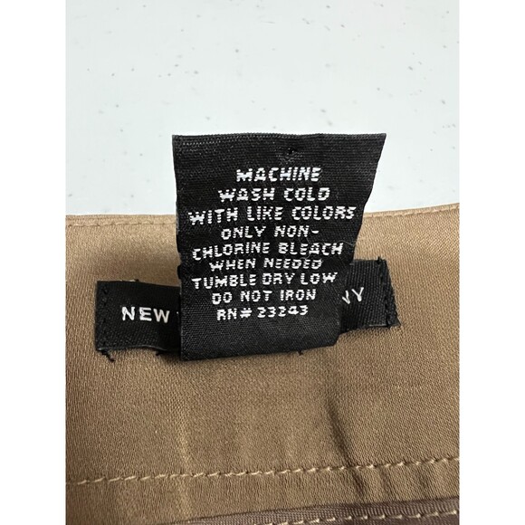 New York & Company Women's Silky Skirt Dark Tan Taupe Polyester Size 14 - Picture 4 of 6